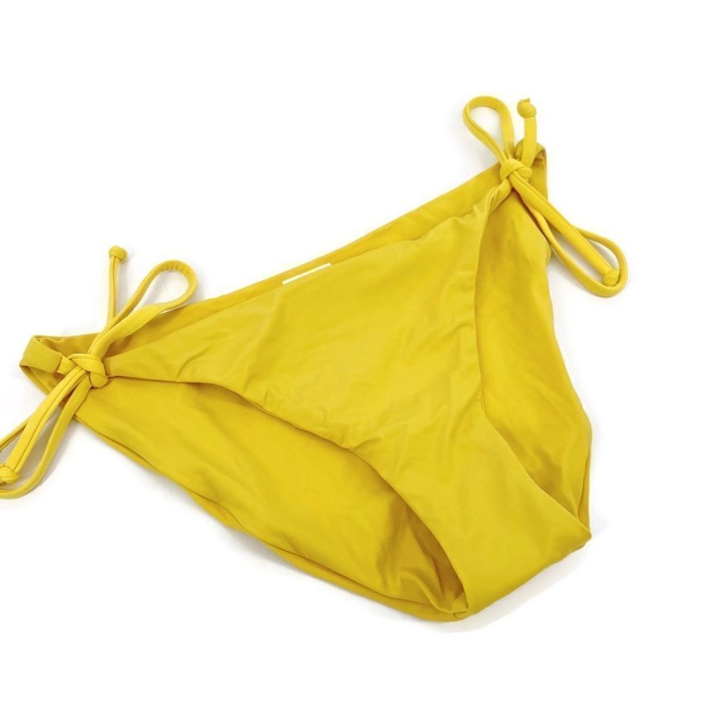 Becca Color Code Yellow Tie Side Hipster Bikini Bottoms Lg NWOT‎